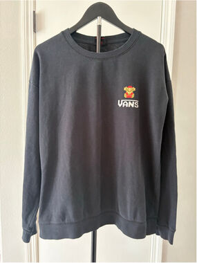 Vans x Nintendo Men's Large Super Mario Bros Crewneck Sweatshirt Black Game Over